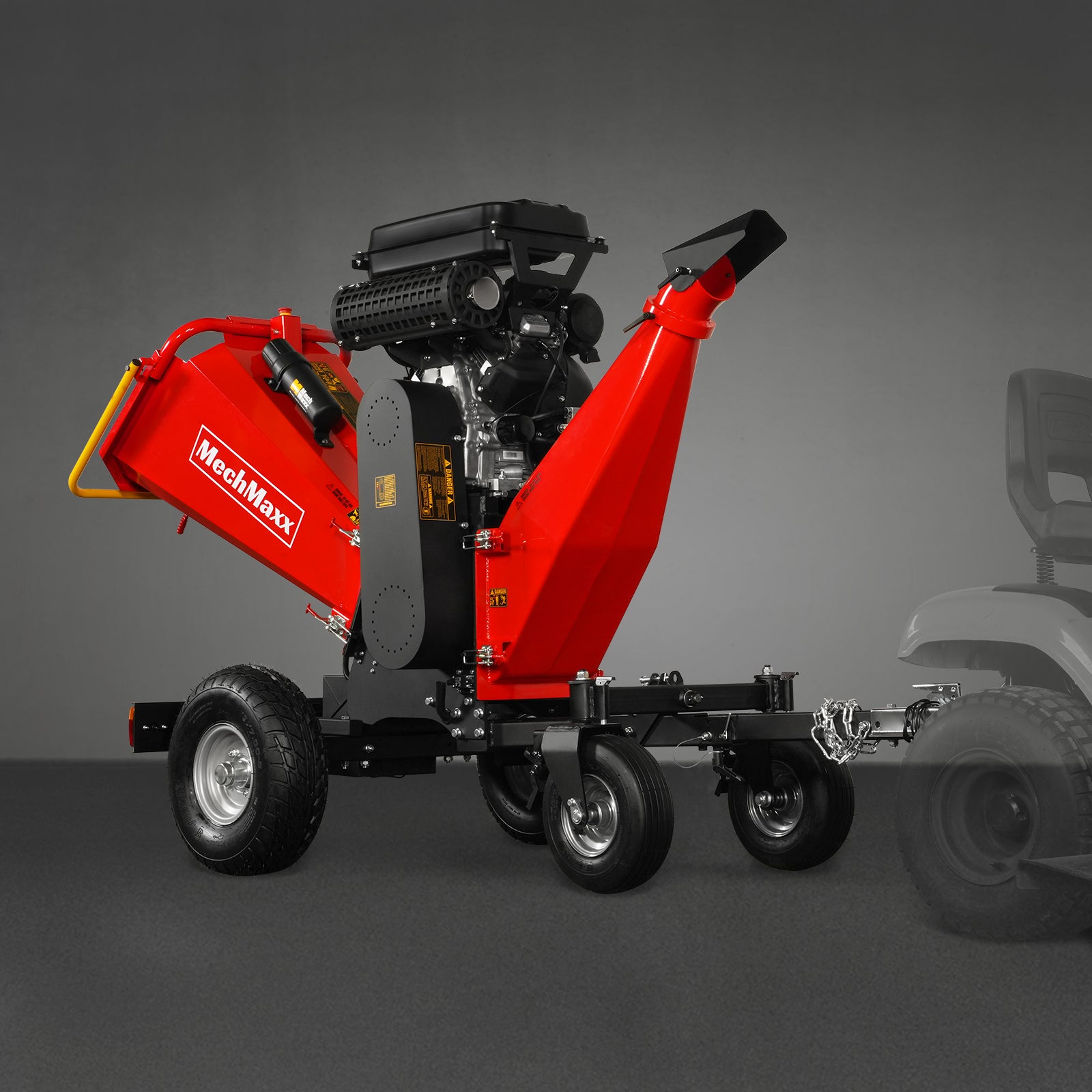 8 inch ZONSEN E-Start 1000cc 35hp Gas Powered 4 - Wheel Drum Wood Chipper with Taillight ,  B200