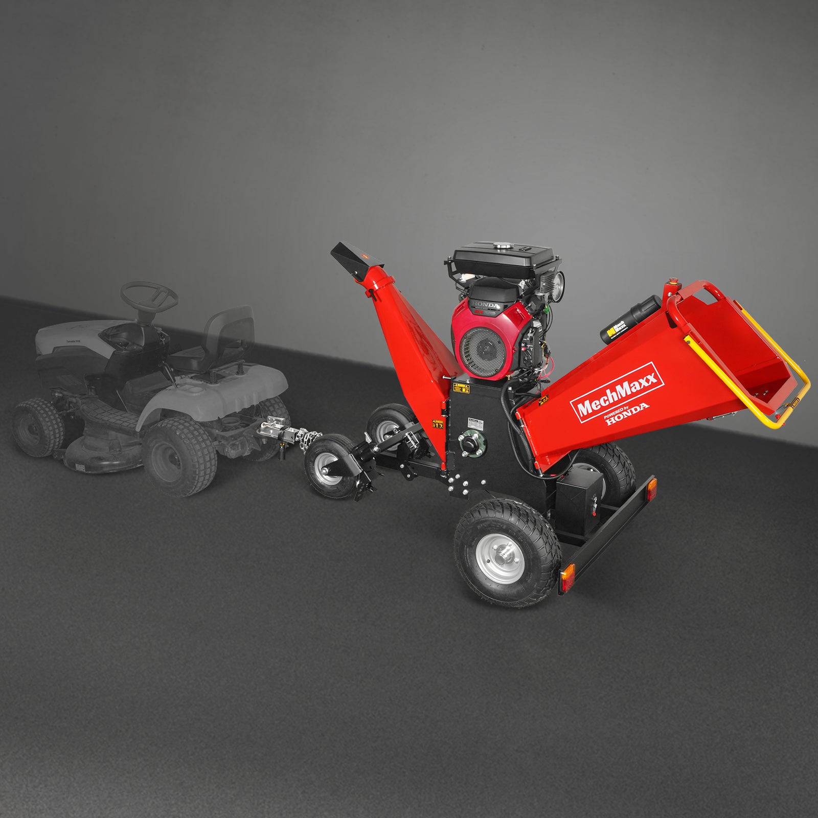 8 inch HONDA E-Start 688cc 22hp Gas Powered 4 - Wheel Drum Wood Chipper with Taillight ,  B200