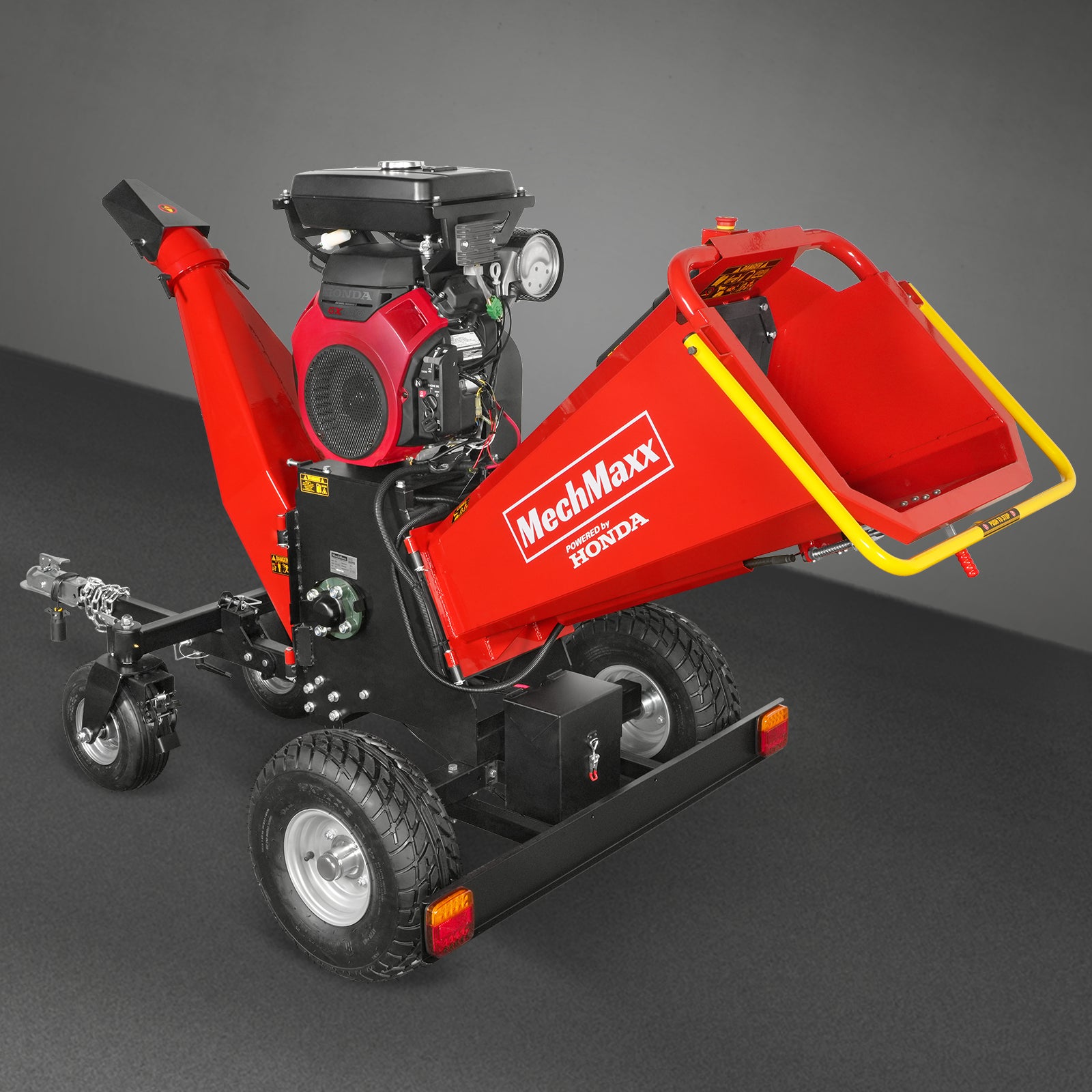 8 inch HONDA E-Start 688cc 22hp Gas Powered 4 - Wheel Drum Wood Chipper with Taillight ,  B200
