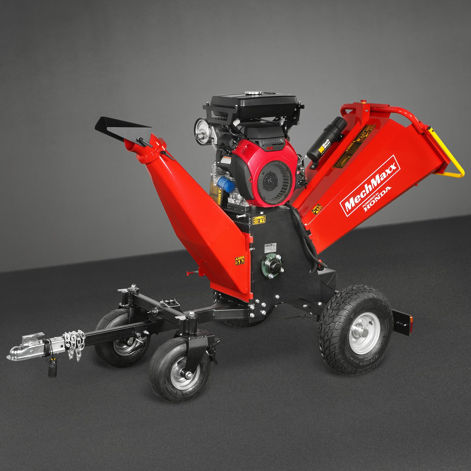 8 inch HONDA E-Start 688cc 22hp Gas Powered 4 - Wheel Drum Wood Chipper with Taillight ,  B200