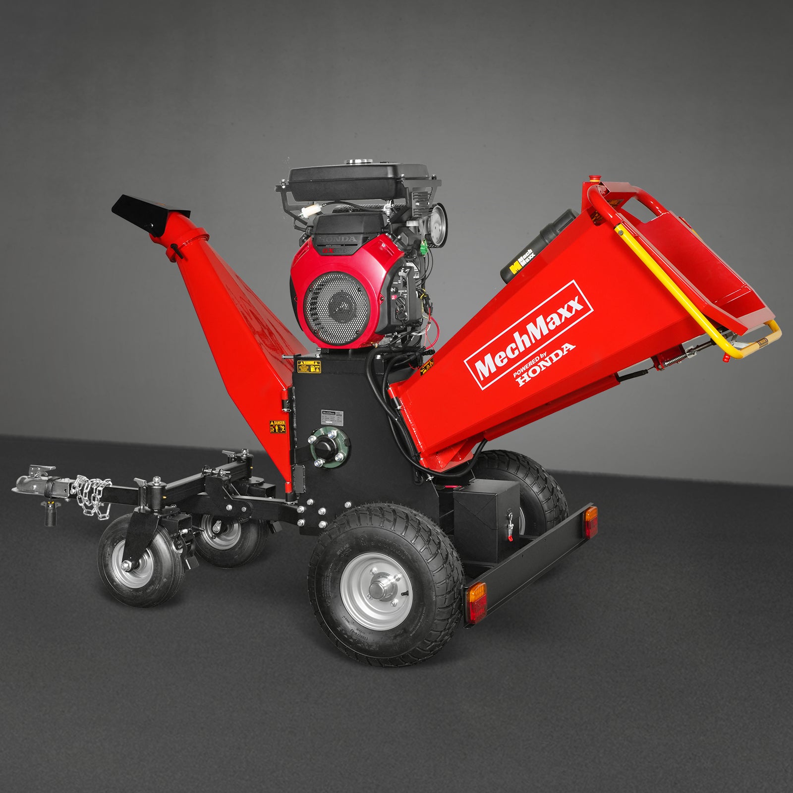 8 inch HONDA E-Start 688cc 22hp Gas Powered 4 - Wheel Drum Wood Chipper with Taillight ,  B200