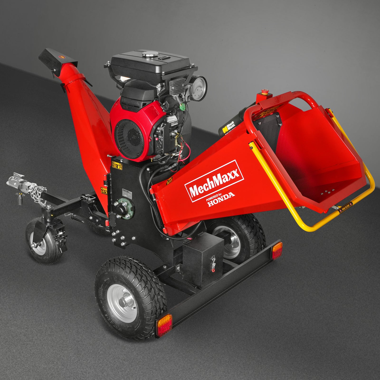 8 inch HONDA E-Start 688cc 22hp Gas Powered 4 - Wheel Drum Wood Chipper with Taillight ,  B200