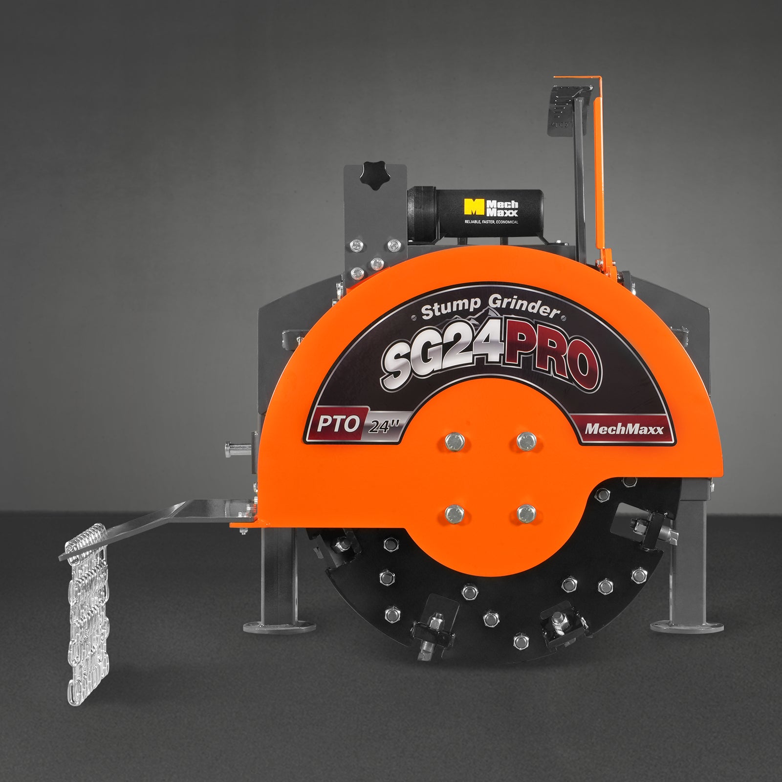 3-Point PTO Stump Grinder with 34 Carbide Teeth (PTO Shaft Included with Slip Clutch),  for 15-45HP Tractor,  SG24PRO
