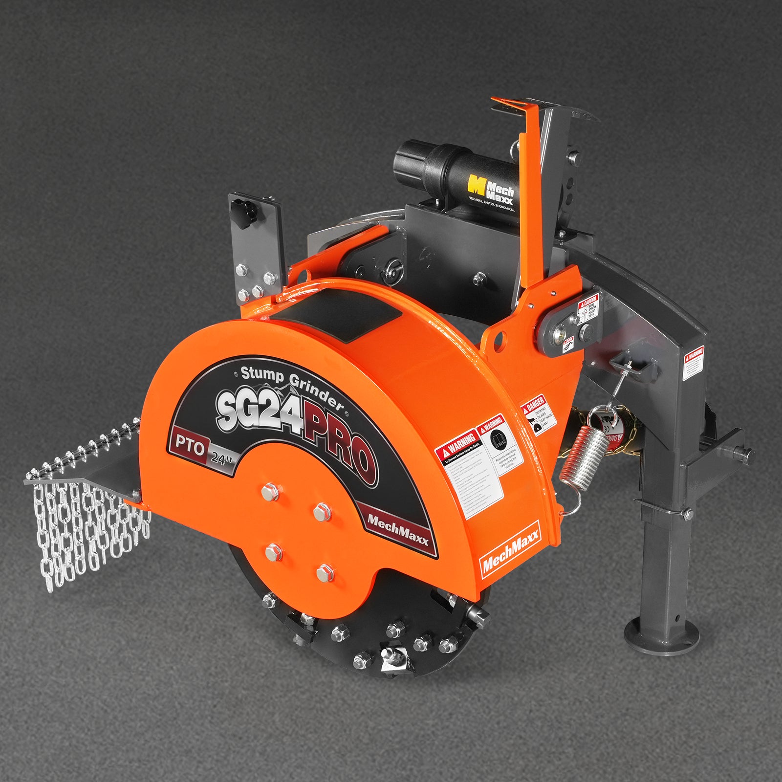 3-Point PTO Stump Grinder with 34 Carbide Teeth (PTO Shaft Included with Slip Clutch),  for 15-45HP Tractor,  SG24PRO