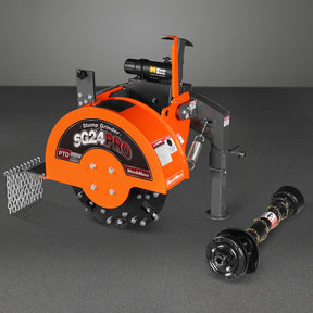 3-Point PTO Stump Grinder with 34 Carbide Teeth (PTO Shaft Included with Slip Clutch),  for 15-45HP Tractor,  SG24PRO