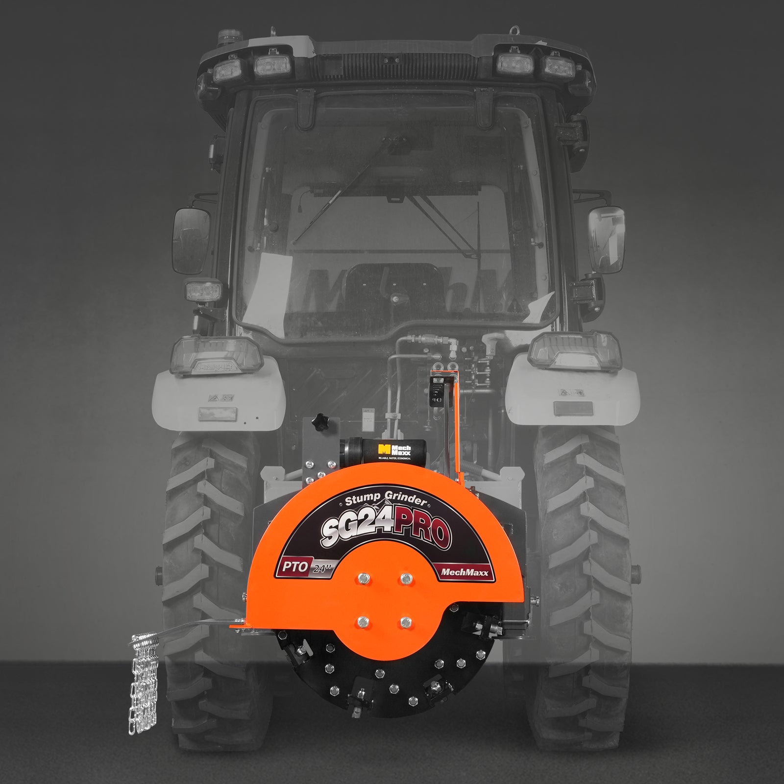 3-Point PTO Stump Grinder with 34 Carbide Teeth (PTO Shaft Included with Slip Clutch),  for 15-45HP Tractor,  SG24PRO