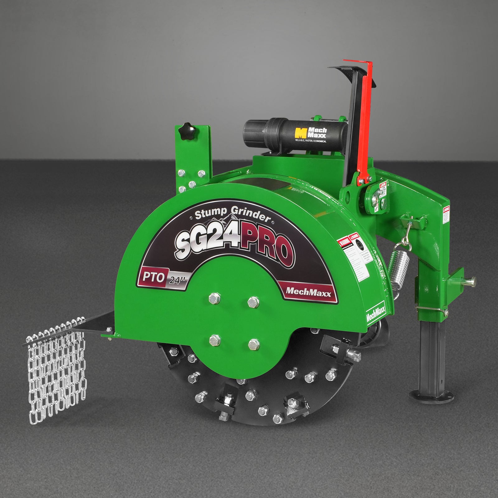3-Point PTO Stump Grinder with 34 Carbide Teeth (PTO Shaft Included with Slip Clutch),  for 15-45HP Tractor,  SG24PRO