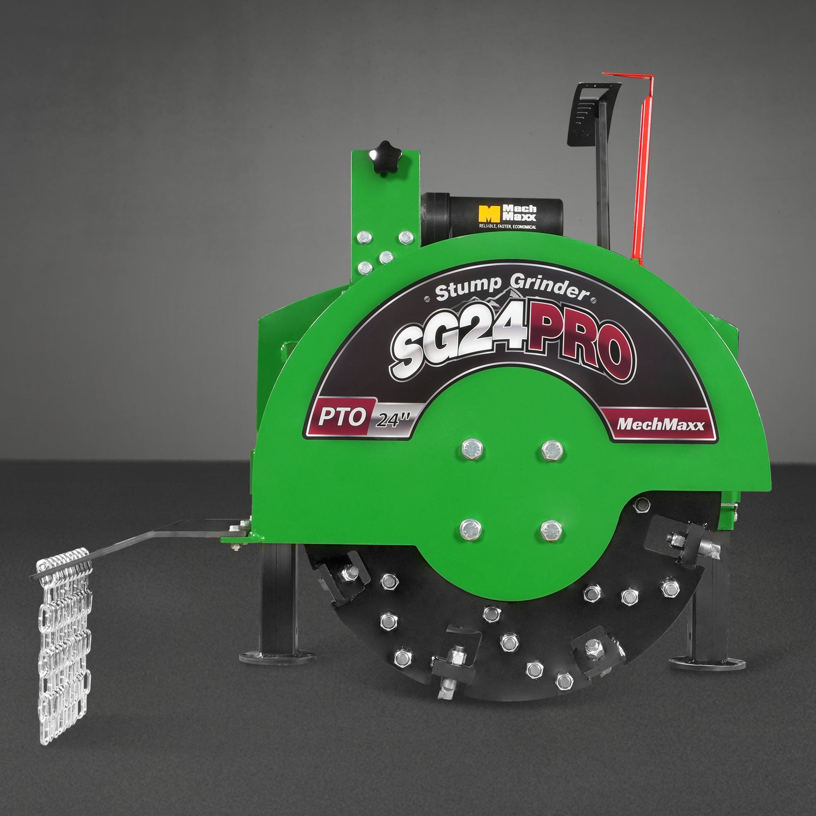 3-Point PTO Stump Grinder with 34 Carbide Teeth (PTO Shaft Included with Slip Clutch),  for 15-45HP Tractor,  SG24PRO