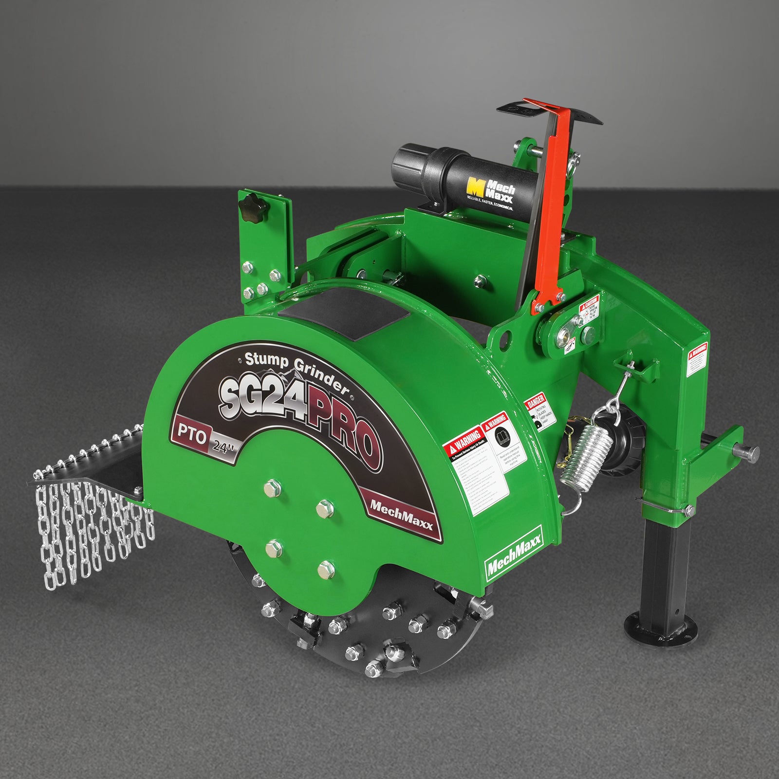 3-Point PTO Stump Grinder with 34 Carbide Teeth (PTO Shaft Included with Slip Clutch),  for 15-45HP Tractor,  SG24PRO
