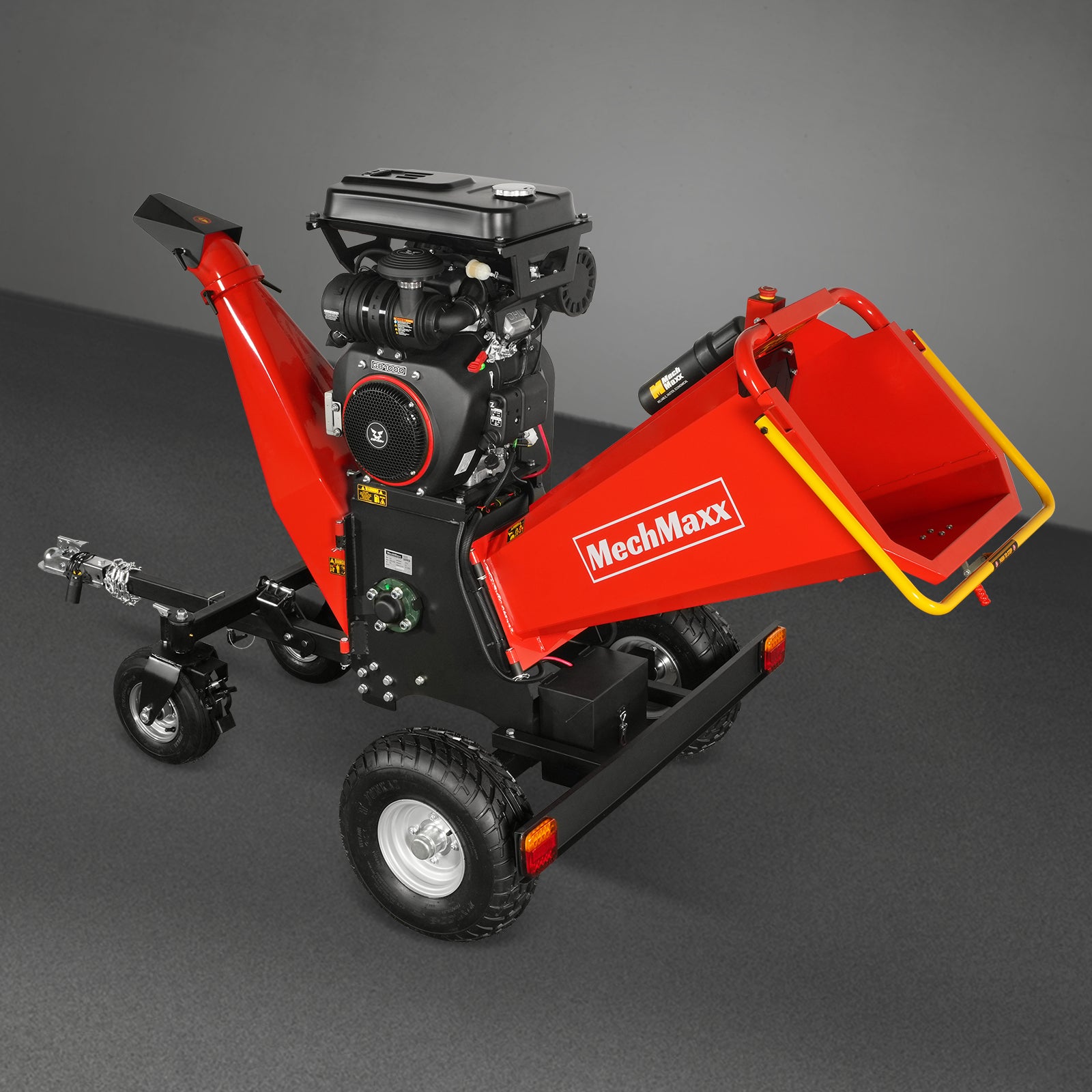 8 inch ZONSEN E-Start 1000cc 35hp Gas Powered 4 - Wheel Drum Wood Chipper with Taillight ,  B200