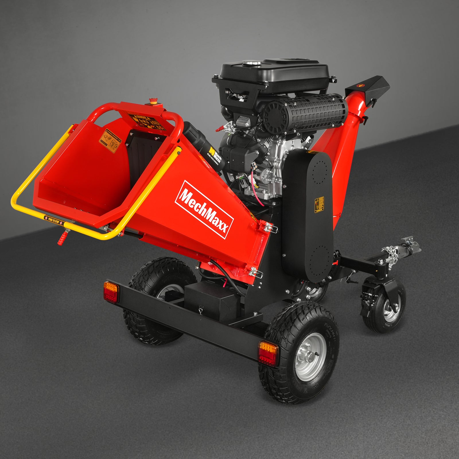 8 inch ZONSEN E-Start 1000cc 35hp Gas Powered 4 - Wheel Drum Wood Chipper with Taillight ,  B200